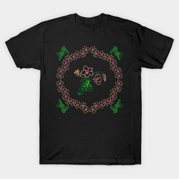 Flowers pattern symmetry T-Shirt by maryglu